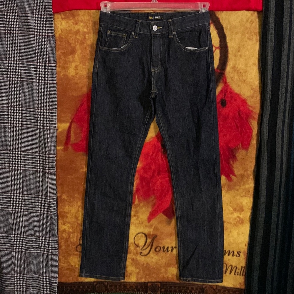 LEE-youth dark wash ‘SKINNY FIT’ STRAIGHT LEG stretch denim jeans